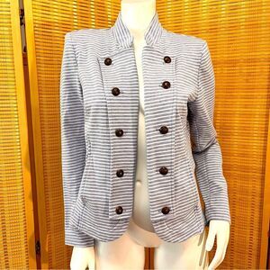 Tommy Hilfiger Nautical Blue & white Stripe Unstructured Blazer Sz med
